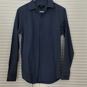 Attention Men's Navy Casual Button-Down Shirt